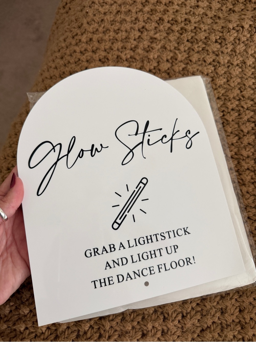 Amazon White Glow Sticks Party Sign - Elegant Script